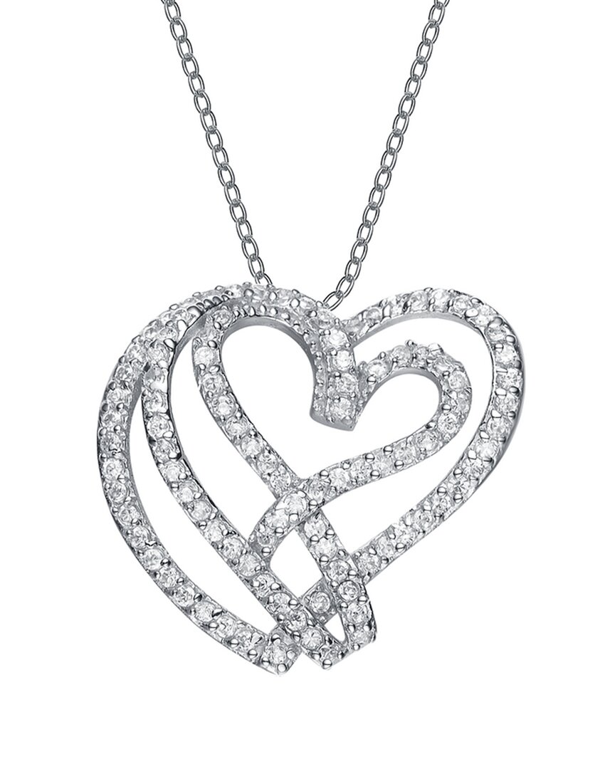 Genevive Silver Cz Heart Pendant
