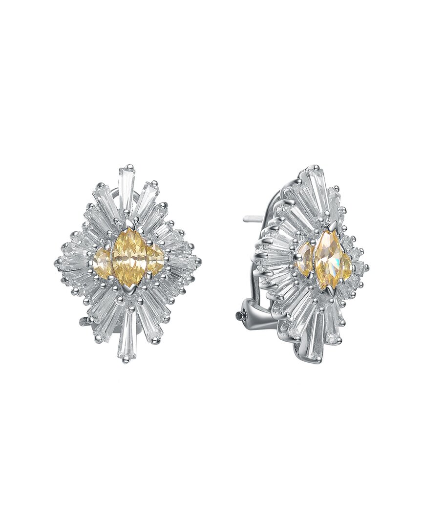 Shop Genevive Silver Cz Drop Earrings