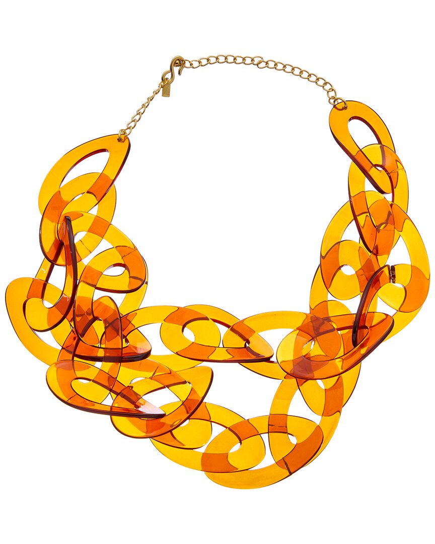 Kenneth Jay Lane Plated Link Necklace In Orange