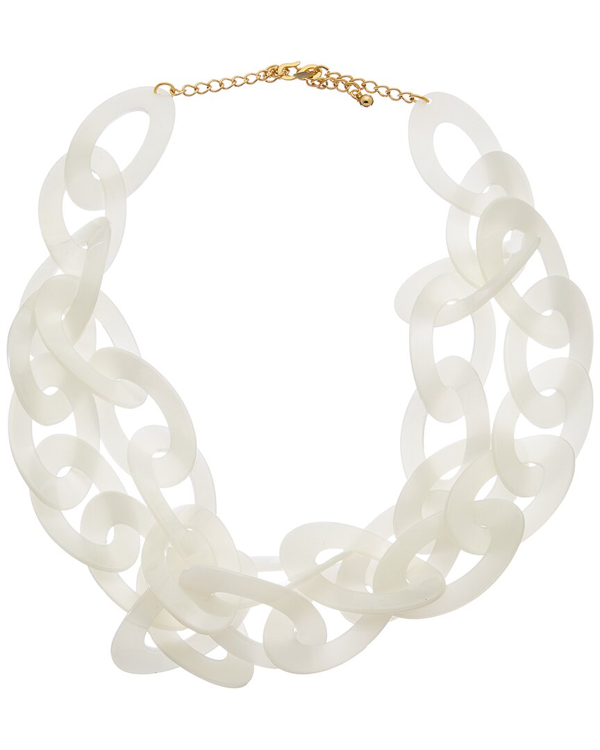 Kenneth Jay Lane Plated Link Necklace In White