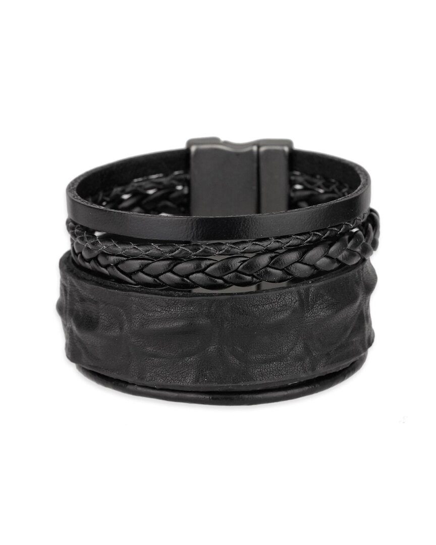 Saachi Harley Braided Multi Strand Leather Bracelet
