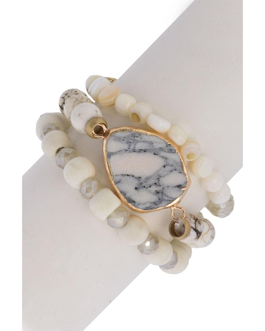 Shop Saachi Howlite Marble Set Bracelet