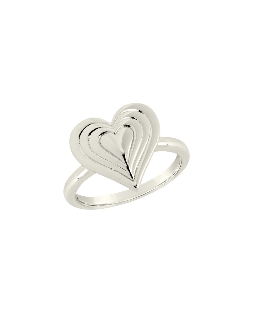 Shop Sterling Forever Rhodium Plated Beating Heart Ring