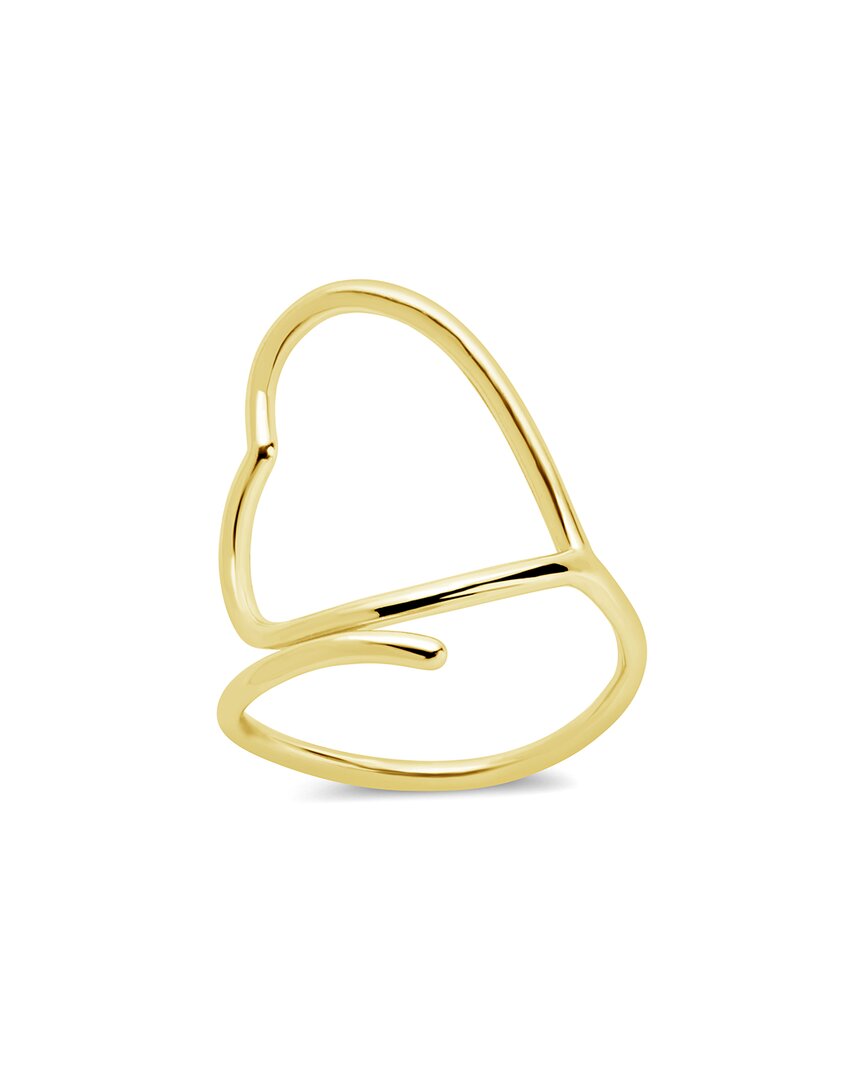 Sterling Forever 14k Over Silver Amira Heart Open Band Ring In Gold