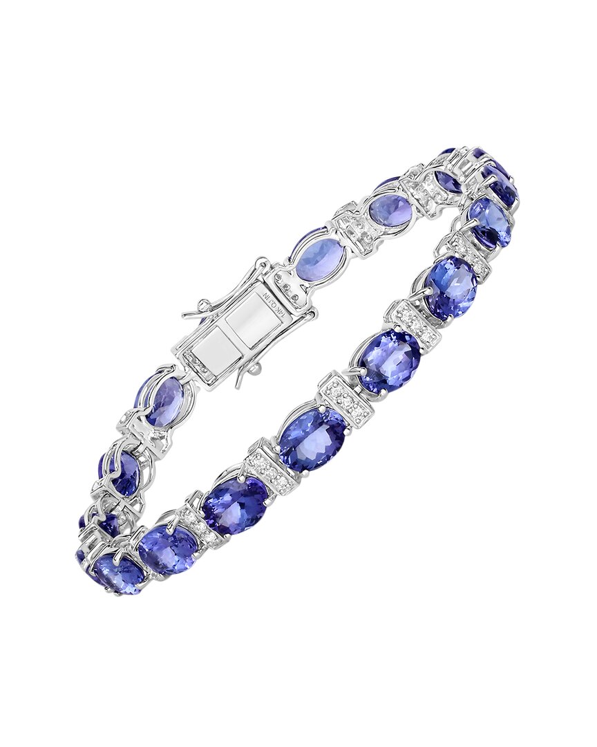Shop Diana M. Fine Jewelry 14k 20.26 Ct. Tw. Diamond & Tanzanite Tennis Bracelet