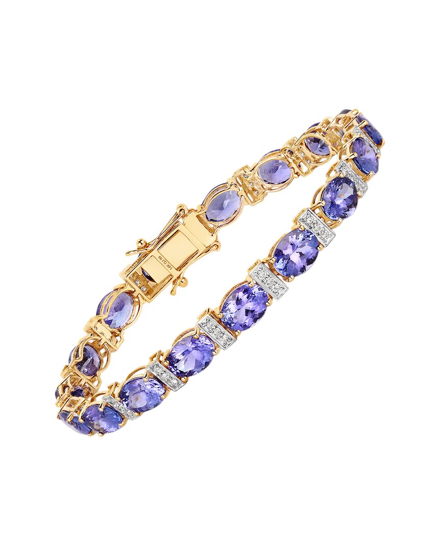 Diana M. Fine Jewelry 14K 20.26 ct. tw. Diamond & Tanzanite Tennis Bracelet