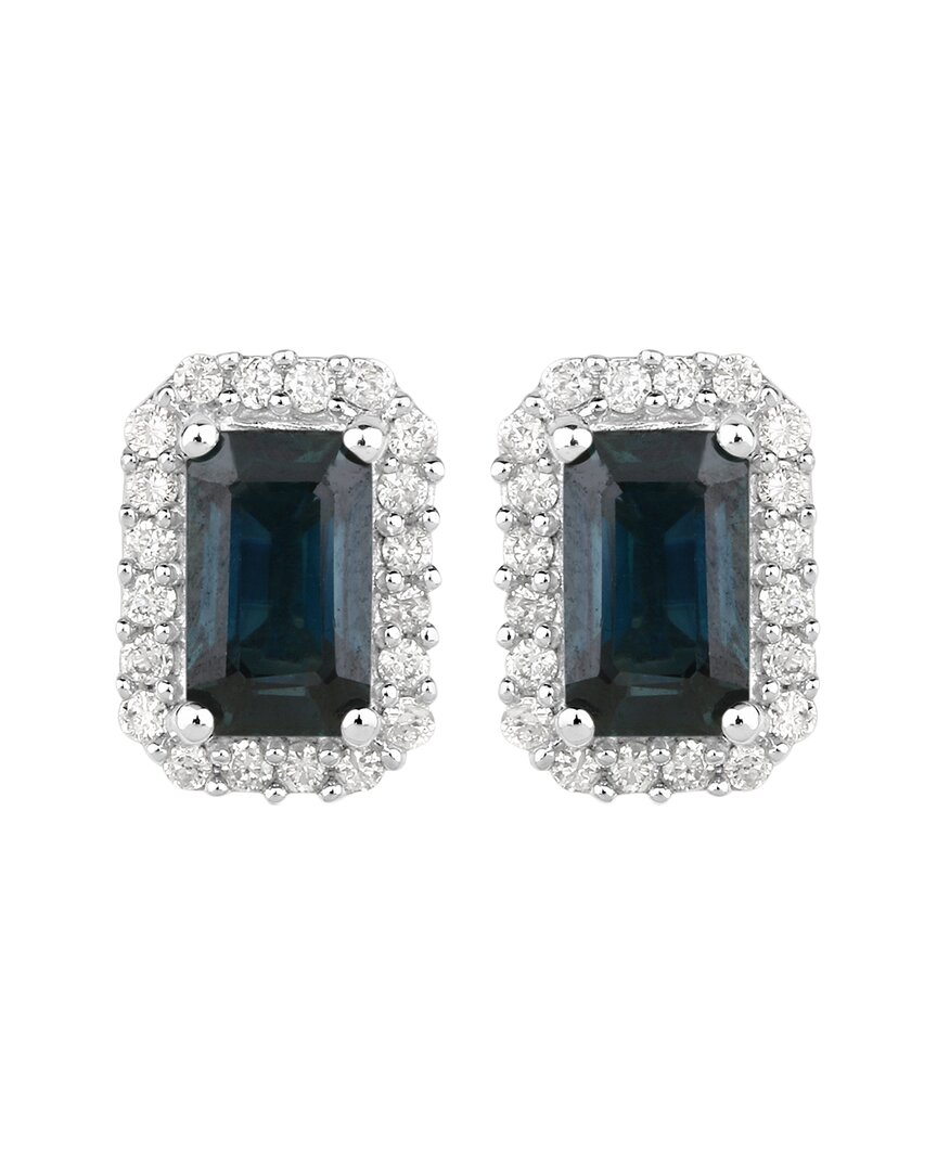 Shop Diana M. Fine Jewelry 14k 0.91 Ct. Tw. Diamond & Sapphire Studs