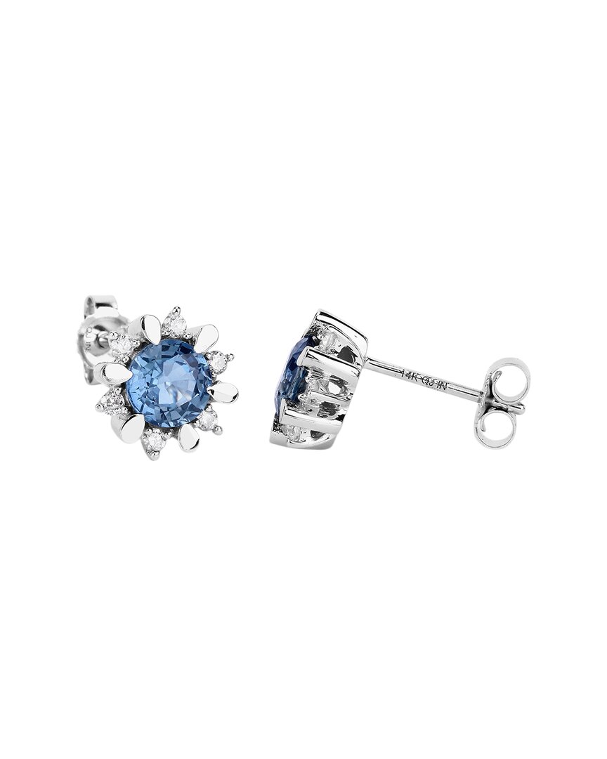 Diana M. Fine Jewelry 14K 1.87 ct. tw. Diamond & Sapphire Studs