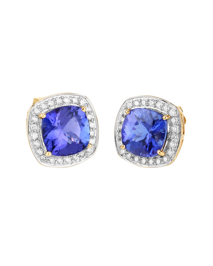 Shop Diana M. Fine Jewelry 14k 5.98 Ct. Tw. Diamond & Tanzanite Studs