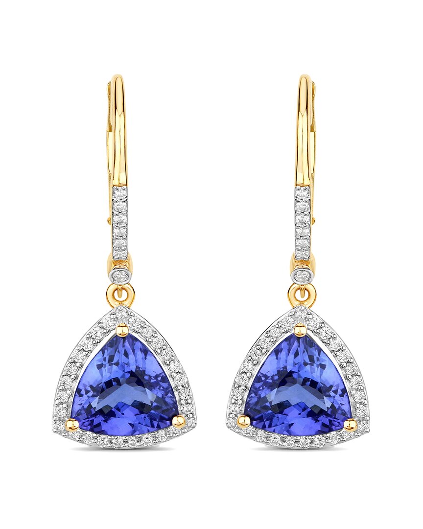 Diana M. Fine Jewelry 14K 4.61 ct. tw. Diamond & Tanzanite Dangle Earrings