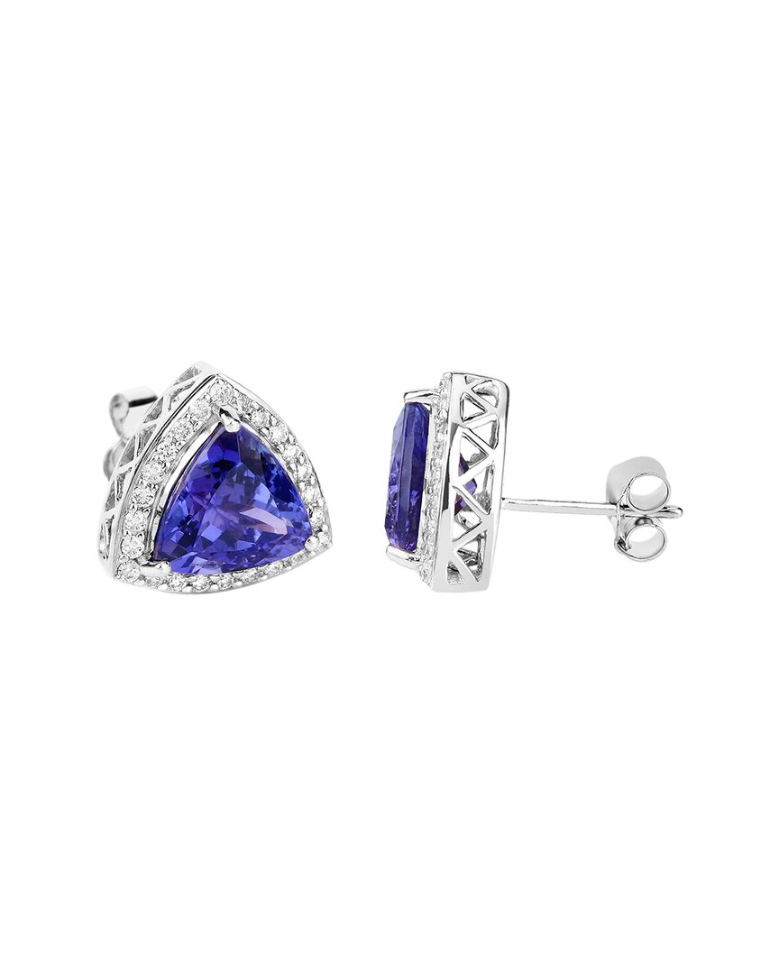 Shop Diana M. Fine Jewelry 14k 4.62 Ct. Tw. Diamond & Tanzanite Studs