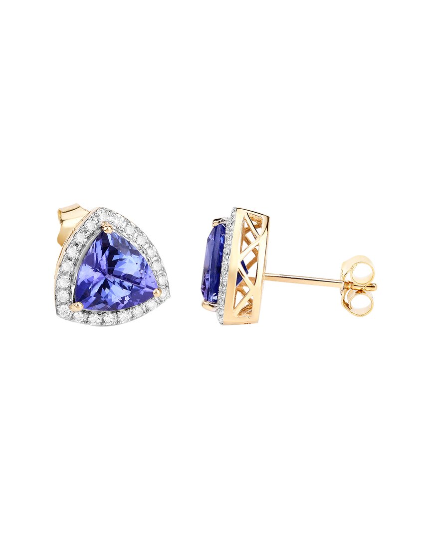 Shop Diana M. Fine Jewelry 14k 3.82 Ct. Tw. Diamond & Tanzanite Studs