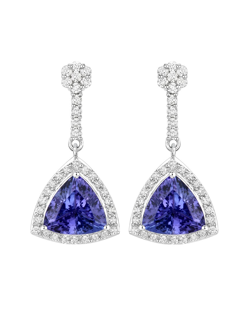 Shop Diana M. Fine Jewelry 14k 4.93 Ct. Tw. Diamond & Tanzanite Dangle Earrings