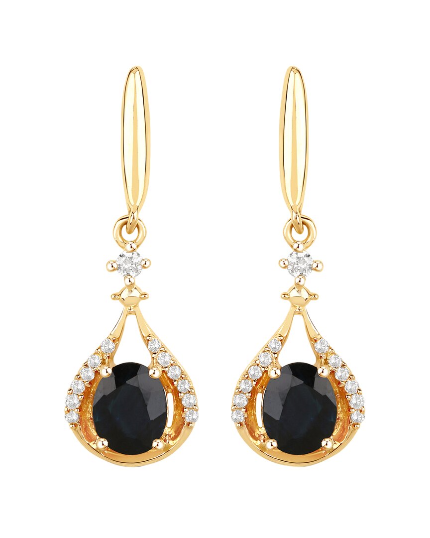Shop Diana M. Fine Jewelry 14k 0.86 Ct. Tw. Diamond & Sapphire Dangle Earrings