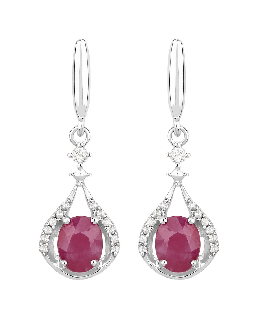 Shop Diana M. Fine Jewelry 14k 0.70 Ct. Tw. Diamond & Ruby Dangle Earrings