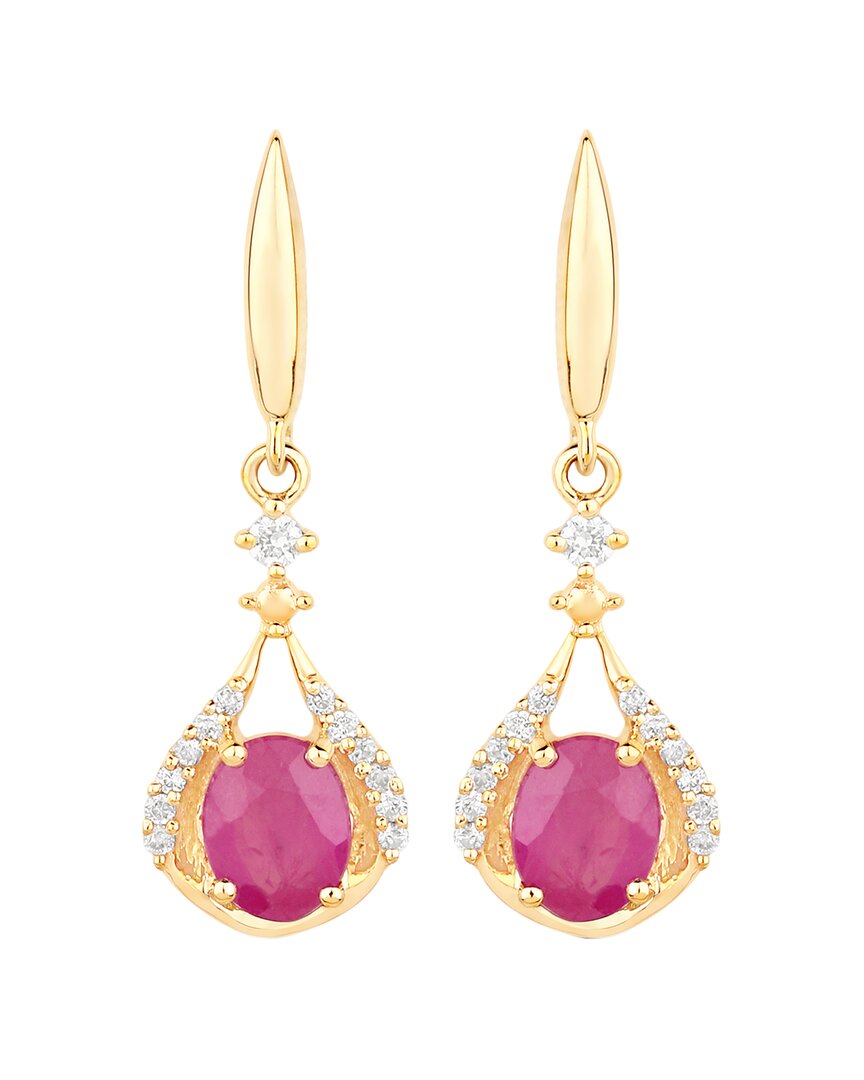 Shop Diana M. Fine Jewelry 14k 0.70 Ct. Tw. Diamond & Ruby Dangle Earrings