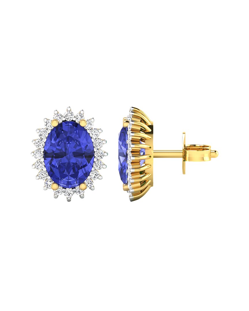 Shop Diana M. Fine Jewelry 14k 2.56 Ct. Tw. Diamond & Tanzanite Studs