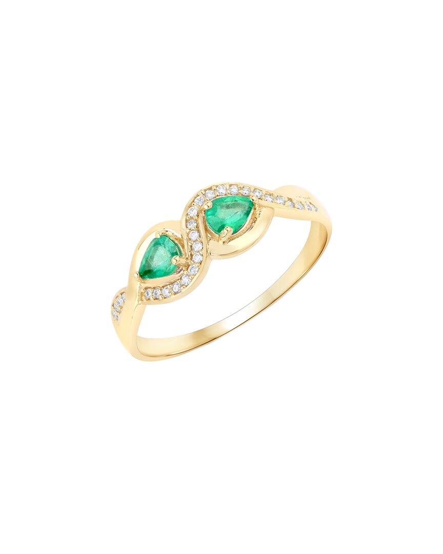 Shop Diana M. Fine Jewelry 14k 0.35 Ct. Tw. Diamond & Emerald Ring