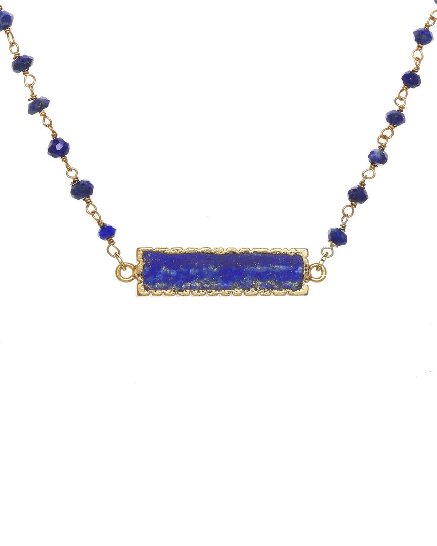 Shop Rachel Reinhardt 14k Over Silver Blue Lapis Bar Necklace