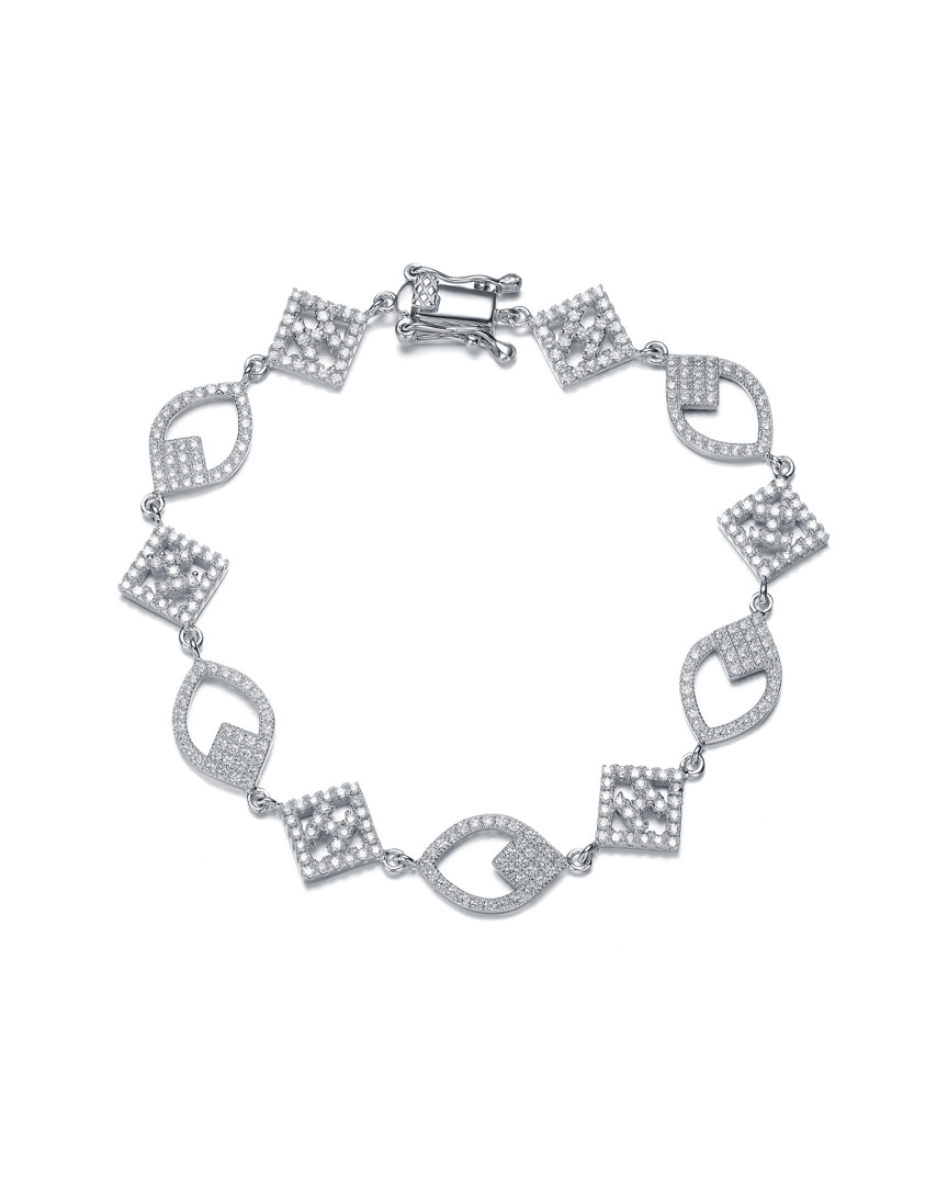 Genevive Silver Cz Bracelet In White