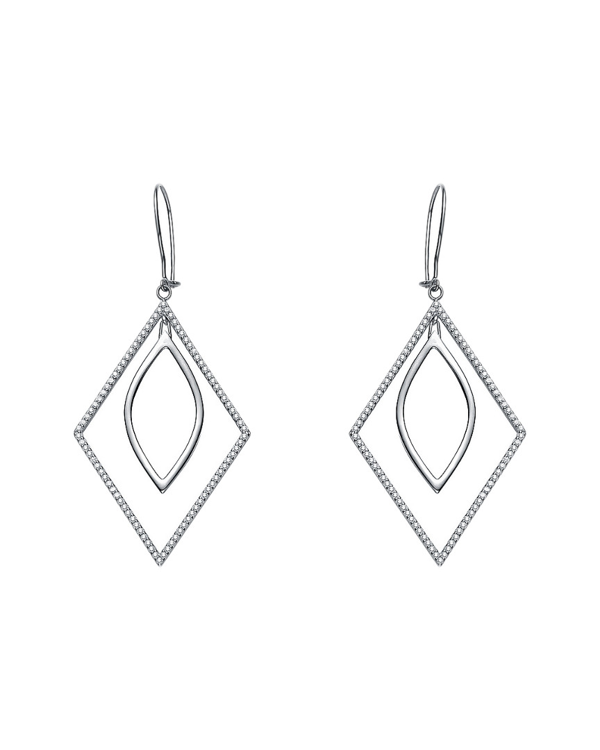 Genevive Silver Cz Geometric Earrings