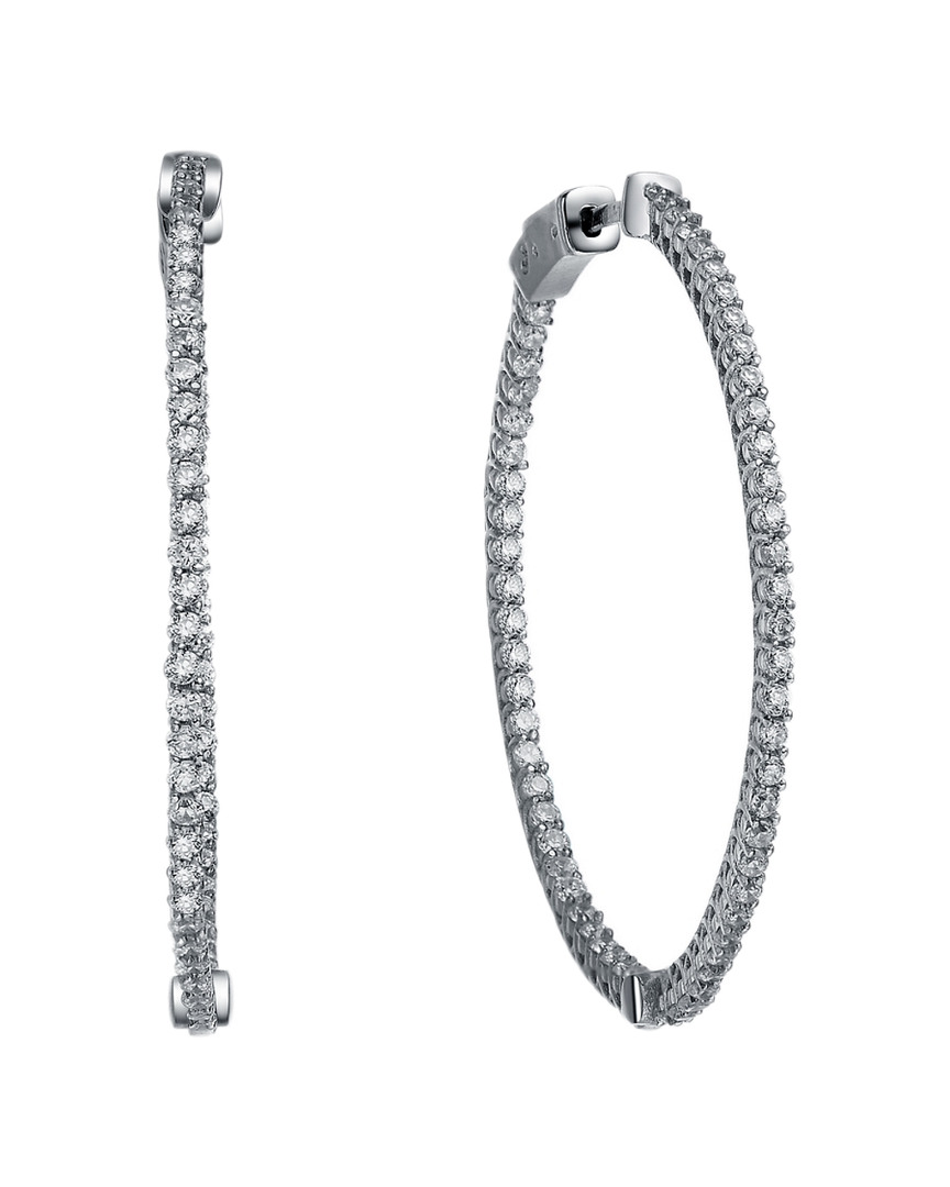 Genevive Silver Cz Hoops