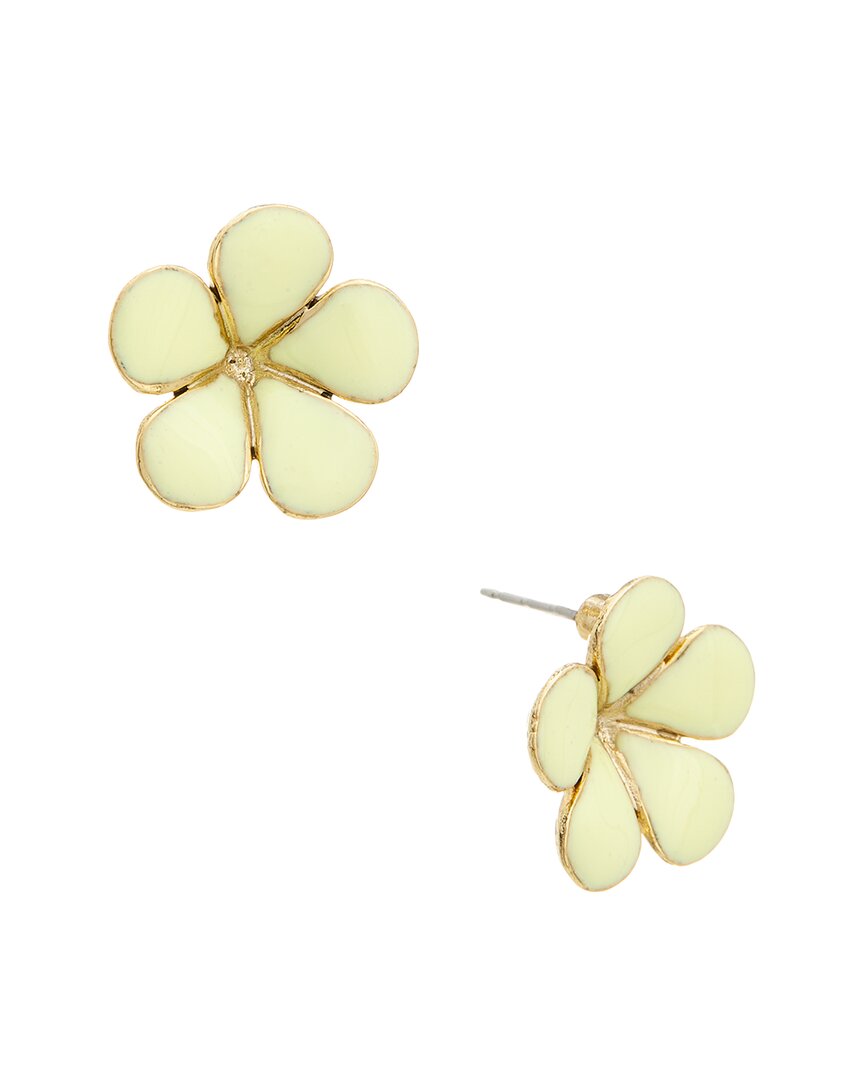 Oscar De La Renta Graphic Flower Stud Earrings In Gold