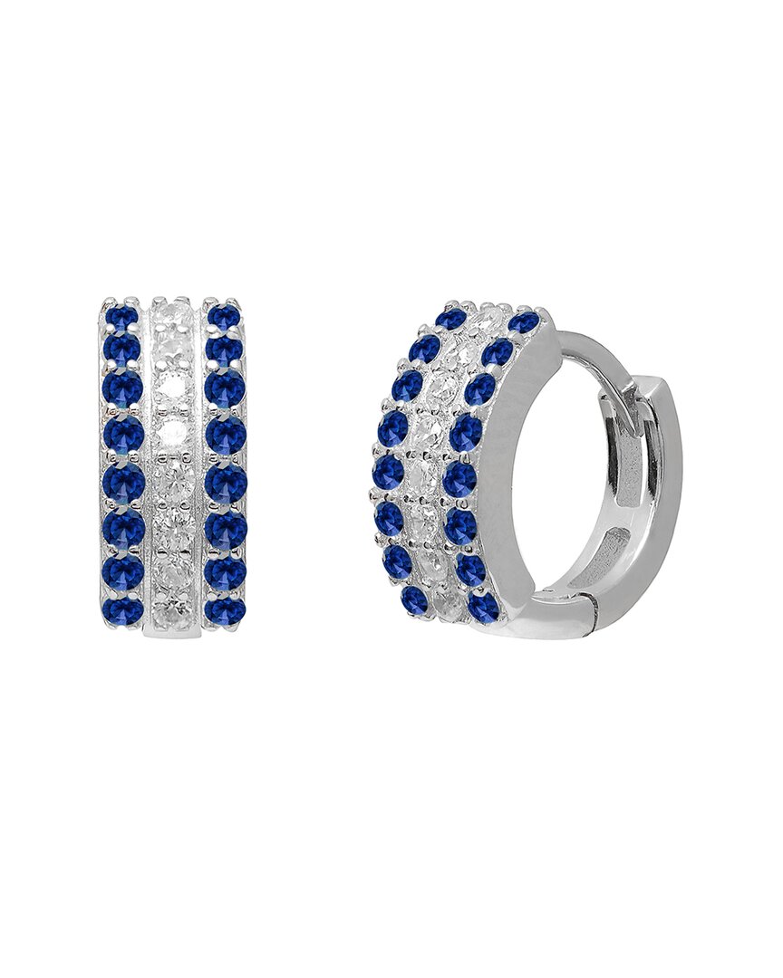 Gabi Rielle Sterling Silver Maison Moonlight Cz Pavé Huggie Hoop Earrings