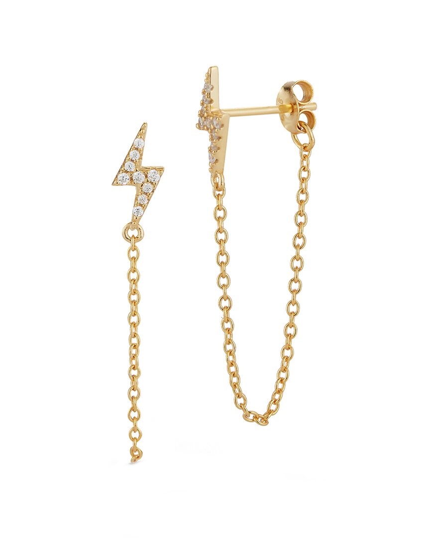 Glaze Jewelry Cubic Zirconia Bolt Chain Drop Earrings