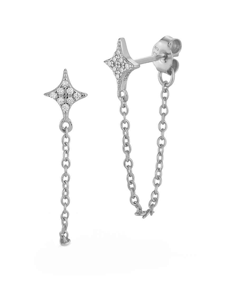 Glaze Jewelry Rhodium Plated Cz Starburst Earrings