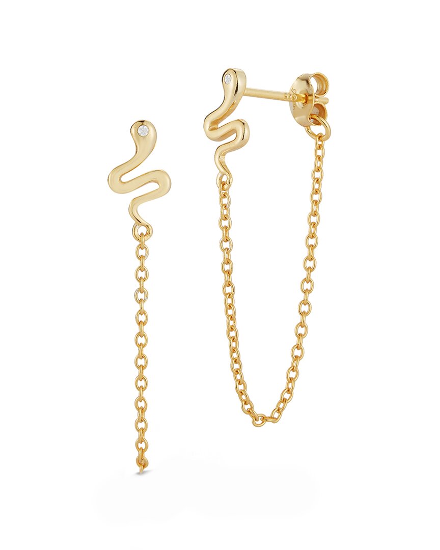 Glaze Jewelry 14k Over Silver Cz Snake Chain Earrings