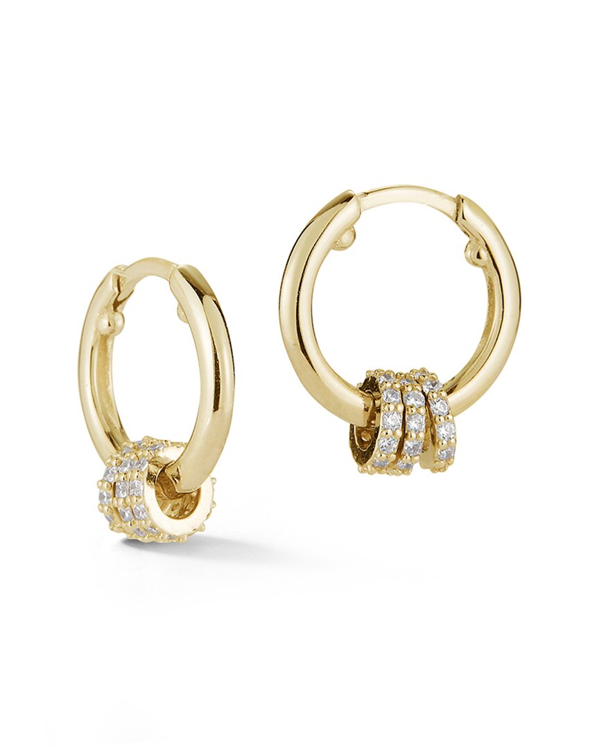 Glaze Jewelry Rhodium Plated Cz Huggie Earrings