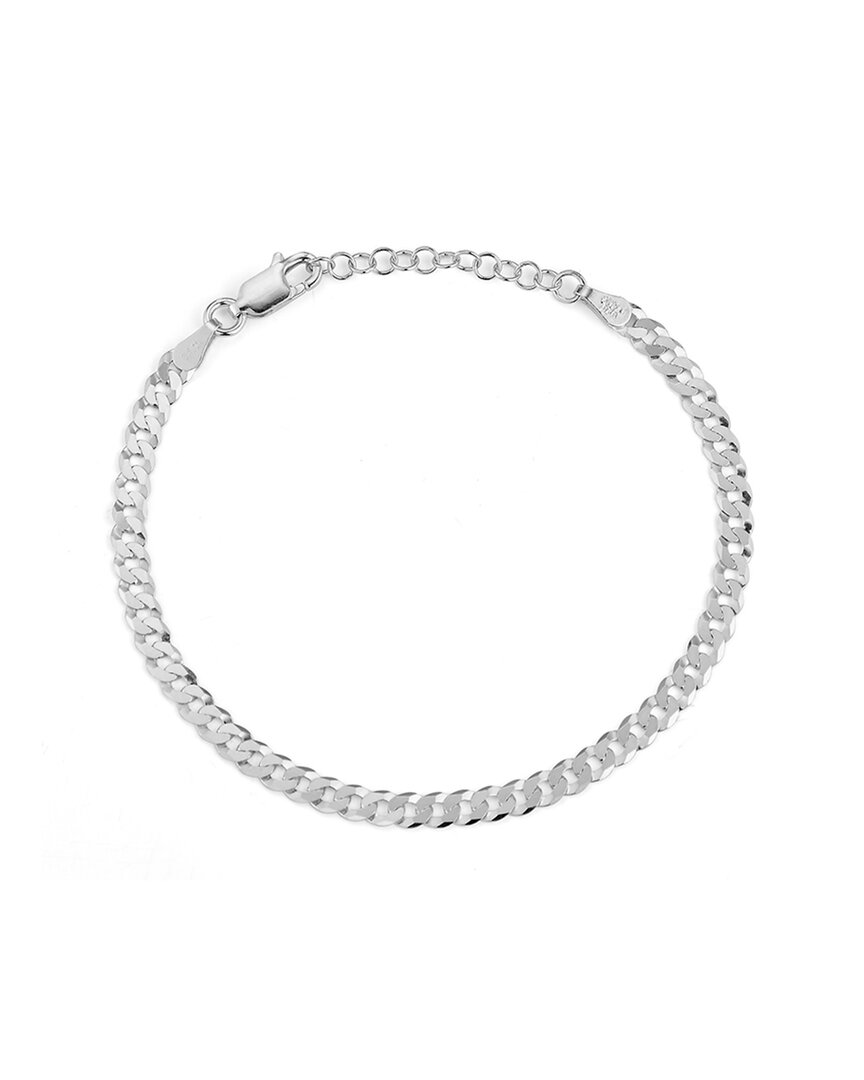 Glaze Jewelry Rhodium Plated Curb Link Bracelet