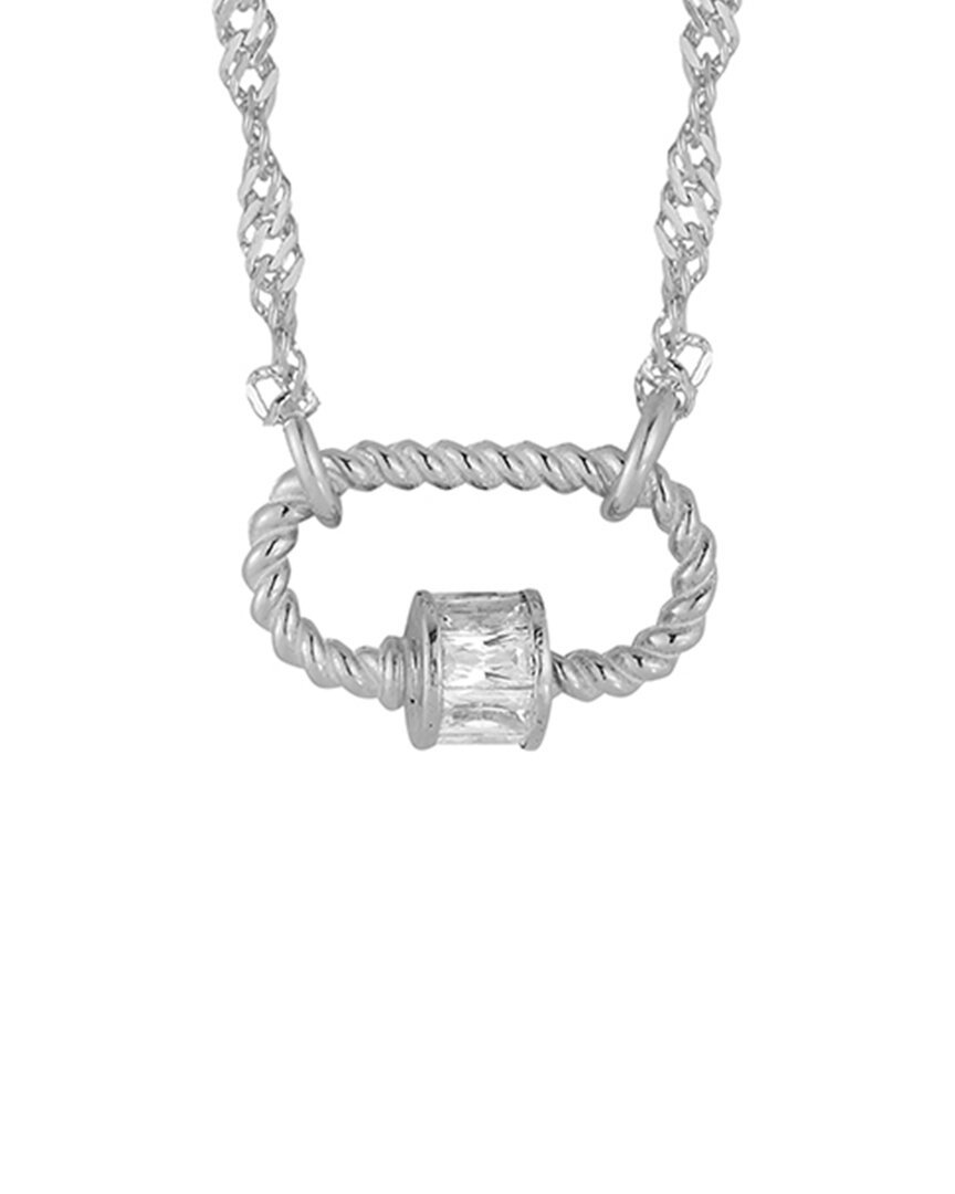 Glaze Jewelry Rhodium Plated Cz Necklace