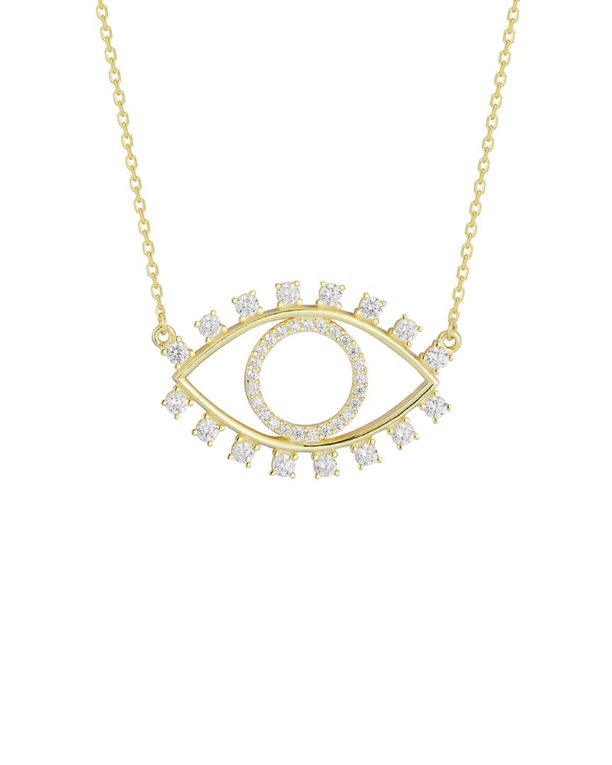 Glaze Jewelry 14k Over Silver Cz Evil Eye Necklace
