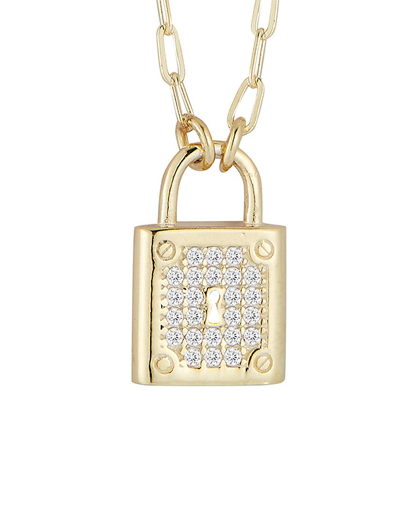 Glaze Jewelry 14k Over Silver Cz Padlock Charm Necklace