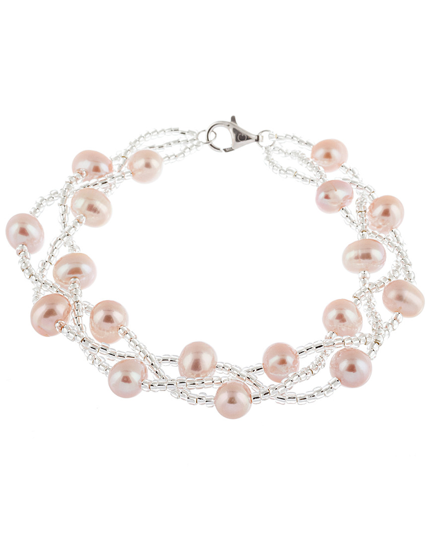 Splendid Pearls Rhodium Plated 6-7mm Pearl Bracelet