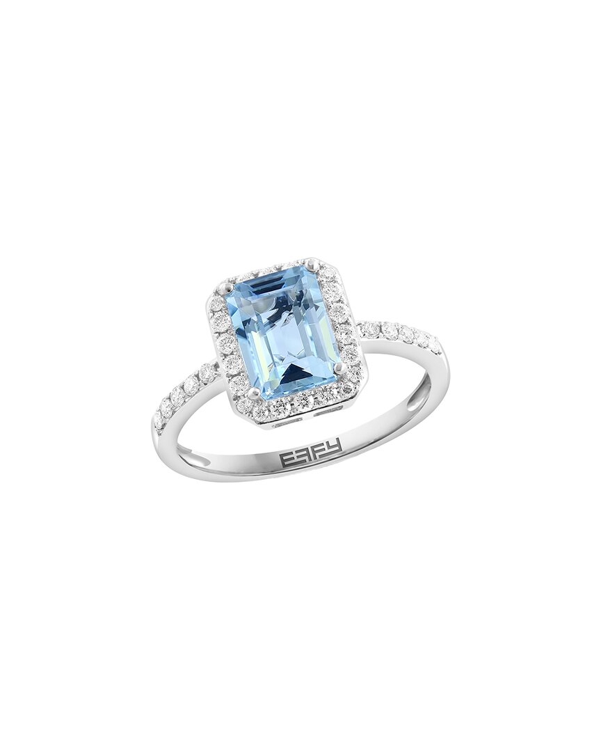 Effy Fine Jewelry 14K 1.57 ct. tw. Diamond & Aquamarine Ring