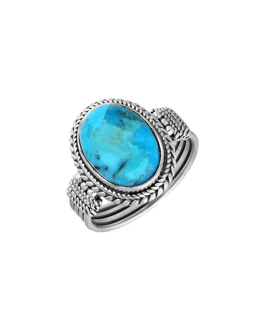 Shop Tiramisu Silver 8.55 Ct. Tw. Blue Mohave Turquoise Ring