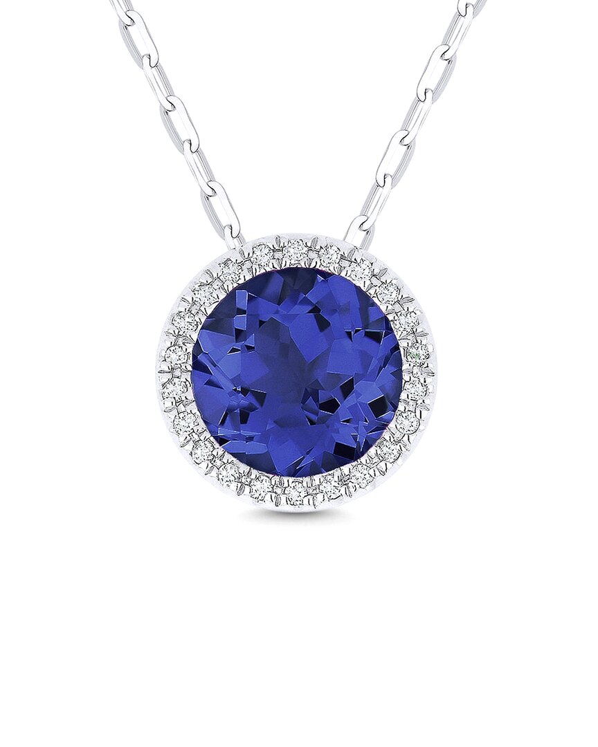 Gemstones 14k 1.36 Ct. Tw. Diamond & Sapphire Necklace