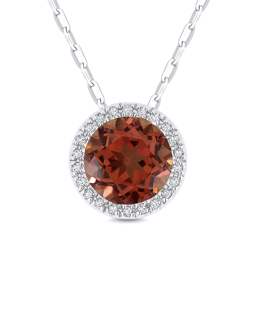 Gemstones 14k 1.36 Ct. Tw. Diamond & Padparadscha Necklace