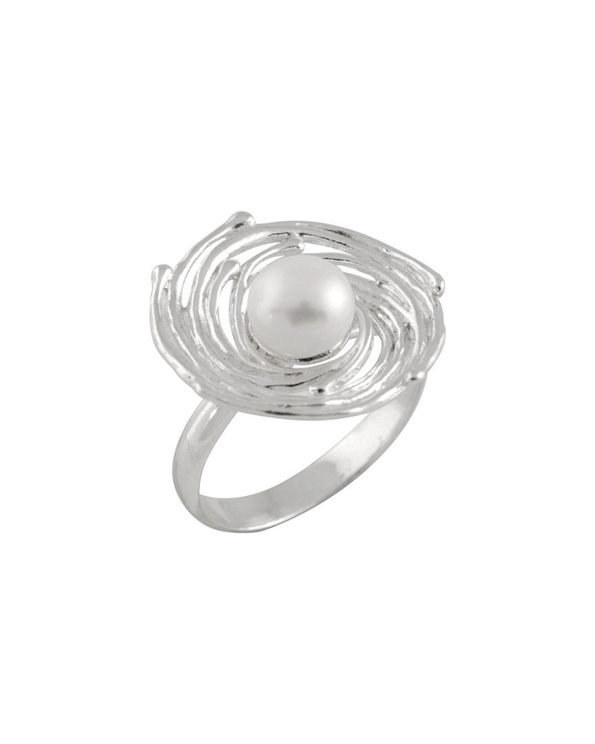 Splendid Pearls Silver 6.5-7mm Pearl Ring