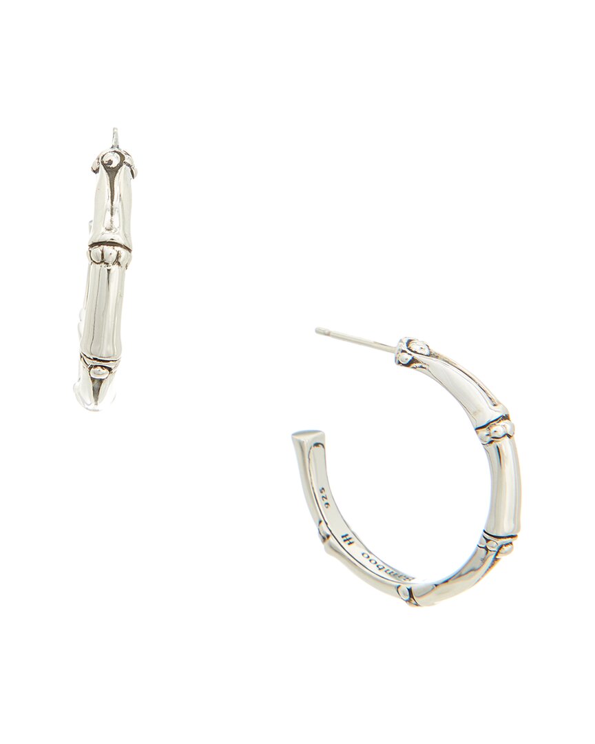 John Hardy Bamboo Silver Hoop Earrings In Metallic