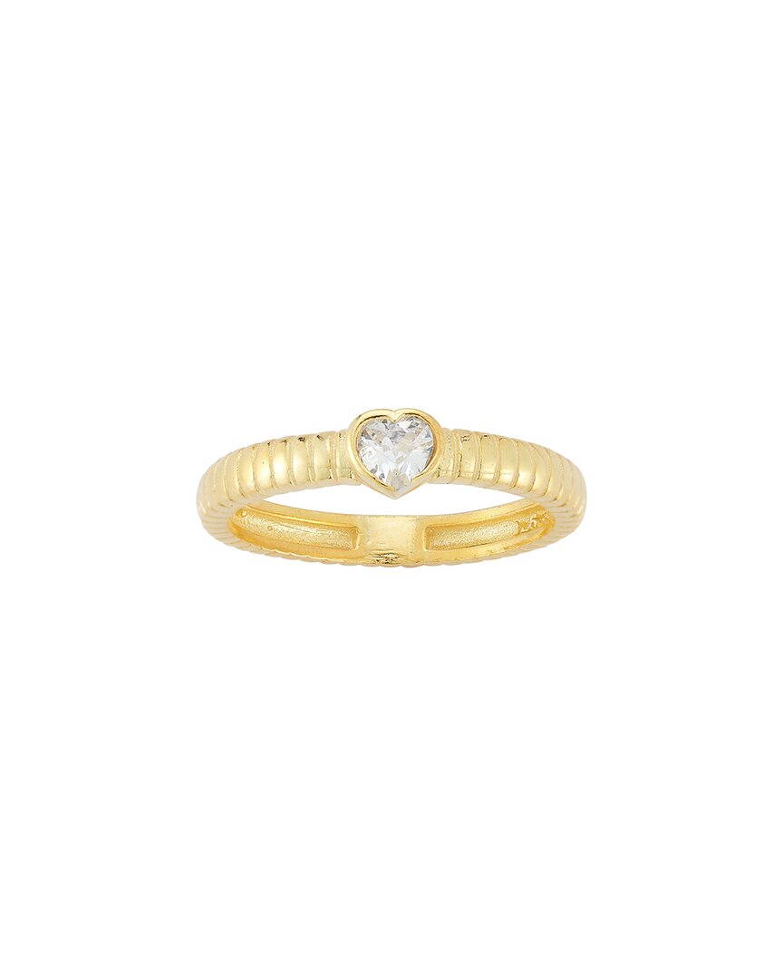 Sphera Milano 14k Over Silver Cz Heart Ring