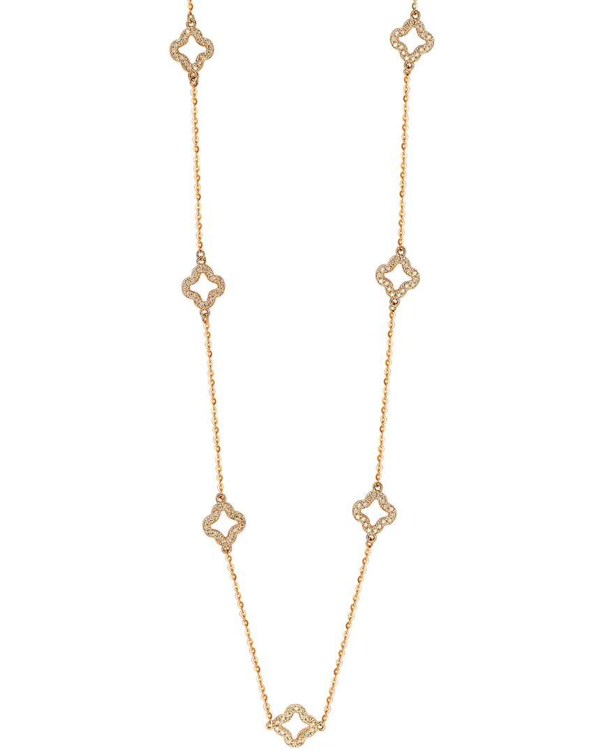 Suzy Levian 14k Rose Gold 0.63 Ct. Tw. Diamond Clover By The Yard Necklace