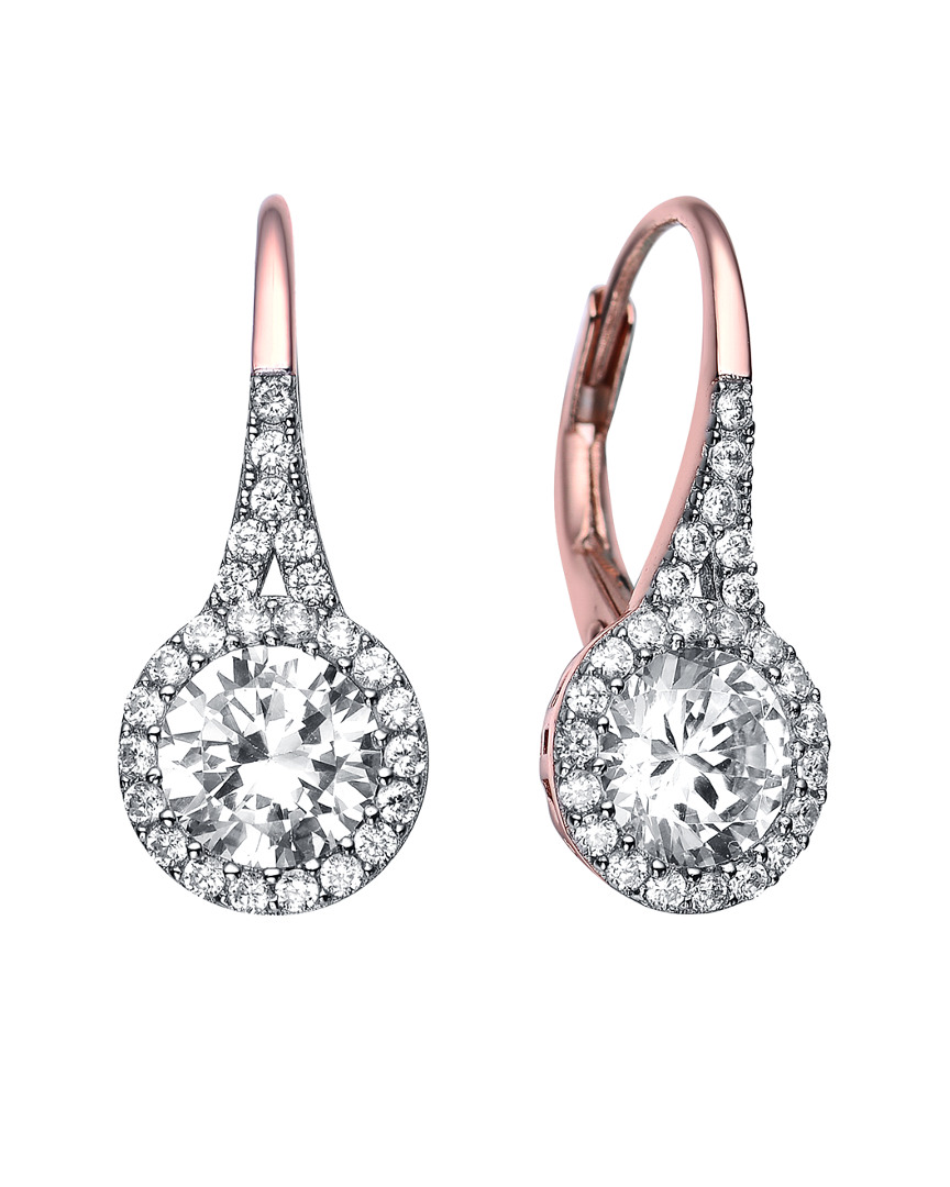 Genevive 14k Rose Gold Vermeil Cz Earrings