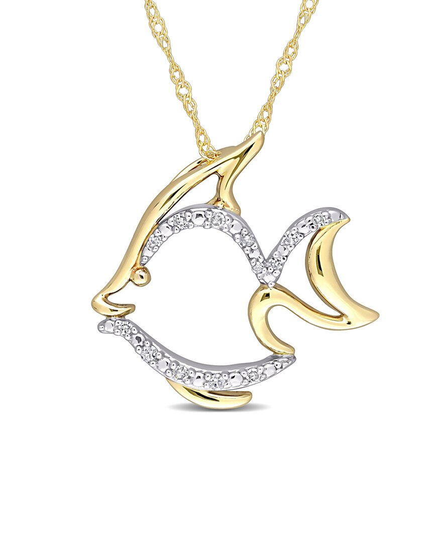 Rina Limor 10k 0.05 Ct. Tw. Diamond Necklace In Gold