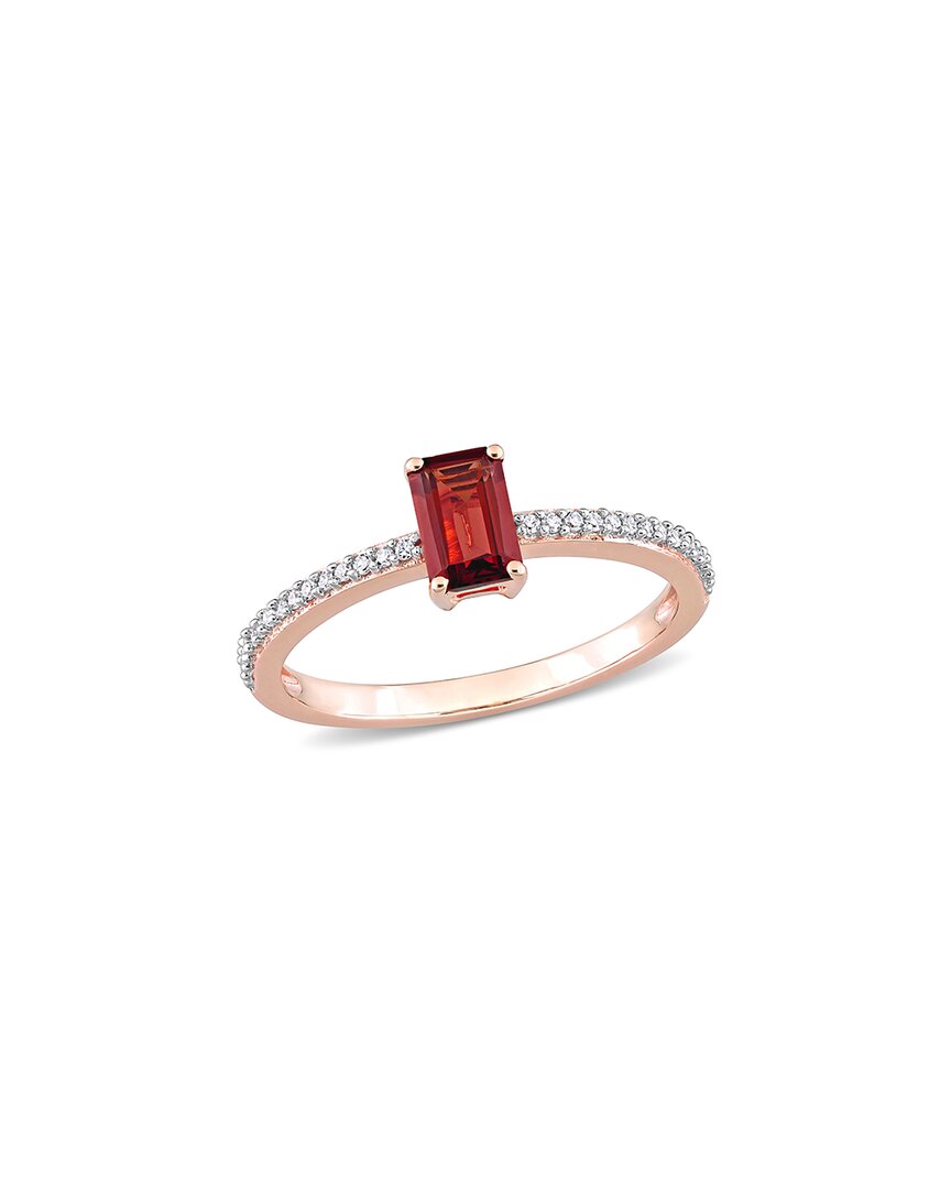 Rina Limor 10k Rose Gold 0.89 Ct. Tw. Diamond & Garnet Ring