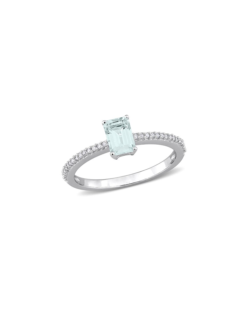 Rina Limor 10k 0.64 Ct. Tw. Diamond & Aquamarine Ring