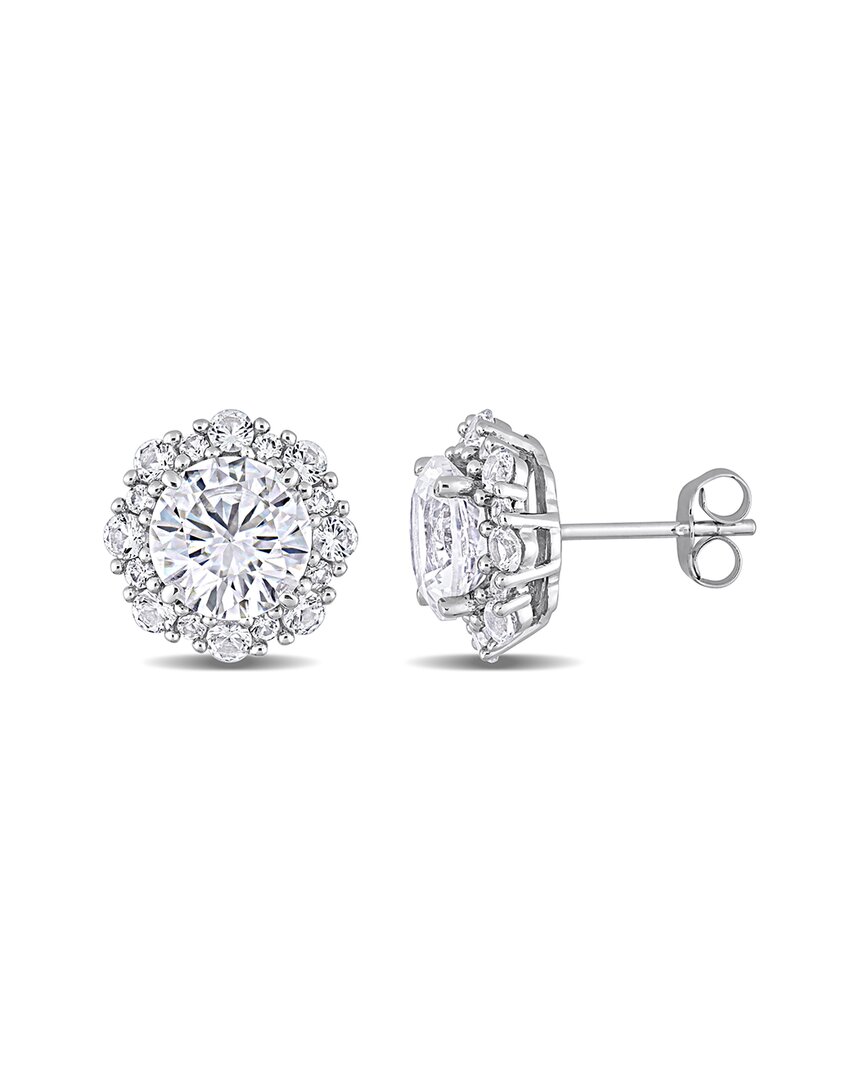 Rina Limor 10k 6.08 Ct. Tw. White Sapphire Earrings In White